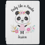 Cute Pink Panda Girly Personalised iPad Cover<br><div class="desc">A cute personalised panda themed back to school ipad case. What girl doesn't love an adorable panda with flowers? This cute ipad cover is a perfect addition to your girls fun back to school supplies. Back of planner had a gold and white polka dot pattern. Designed for you by Blackberry...</div>