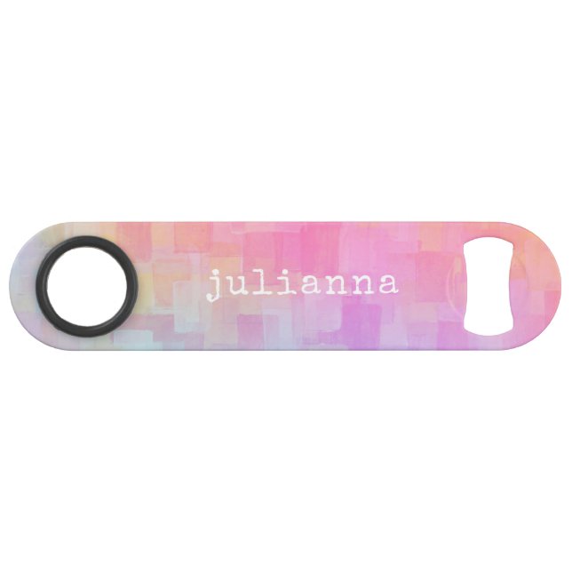 Cute Pink Pastel Abstract Watercolor Personalised (Front (Horizontal))