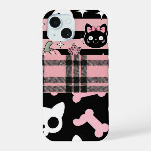 Cute Pink Pastel Goth Halloween iPhone 15 Case