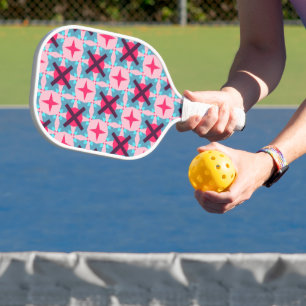 Cute Pink Pattern Pickle Ball Paddle Personalised