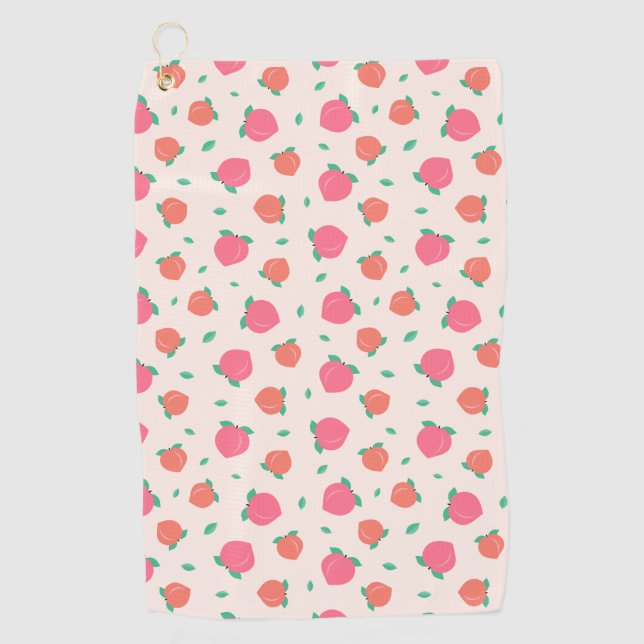 Cute Pink Peach Pattern Golf Towel (Front)