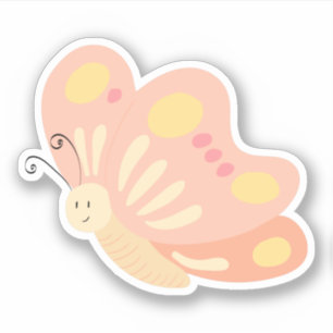 Cute Pink Peach Yellow Girly Butterly