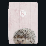 Cute Pink Peek-a-Boo Baby Hedgehog Monogram iPad Pro Cover<br><div class="desc">Cute Pink Peek-a-Boo Baby Hedgehog Monogram Design. With an adorable Little Hedgehog peeking up to say hi! Makes a Fun and adorable gift for Kids, Teens, and adults, for Birthdays Christmas and more. Personalised with your initial letter and name! Monogrammed phone case! ~ Check my shop to see the entire...</div>