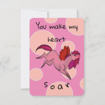 Cute Pink Pegasus Valentine's Day Cards