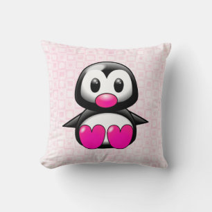 Cute Pink Penguin Cushion