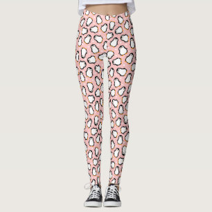 Cute pink penguin pattern leggings