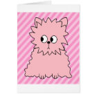 Cute Pink Persian Cat. Pink Striped Background.