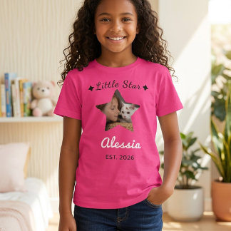 Cute Pink Personalised Birthday T-Shirt for Girls 