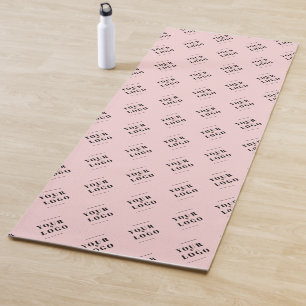 Cute Pink Personalised Business Logo Yoga Mat