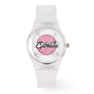 Cute Pink Personalised Golf Clubs Monogram  Watch