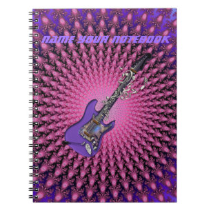 Cute Pink Personalised Guitar Music Notebook