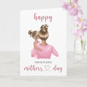 Cute Pink Personalised Mothers Day Card