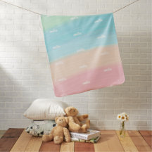 Cute Pink Personalised Name Baby Blanket