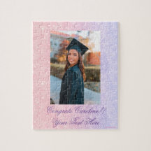 Cute Pink Personalised Name Grads Birthday Puzzle