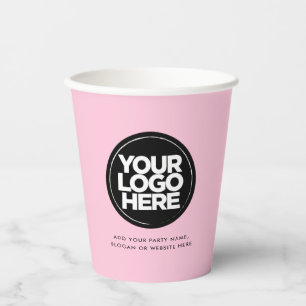 Cute Pink   Personalized Logo and Text Paper Cups