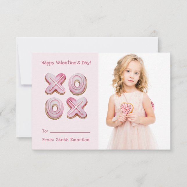 Cute Pink Photo Valentine's Day Card (Front)