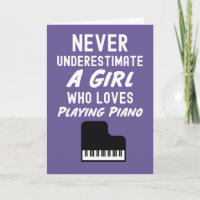 Cute Pink Pianist Cards For Girls Kid Piano Player