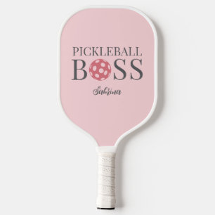 Cute Pink Pickleball Boss Paddle