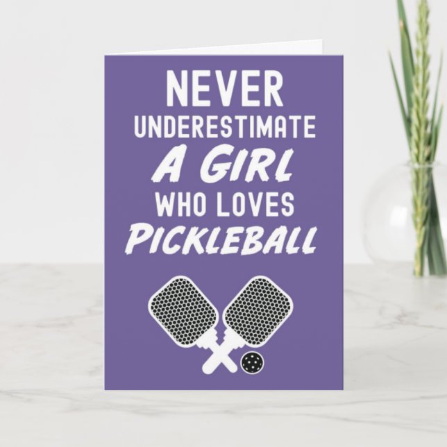 Cute Pink Pickleball Christmas Cards (Front)