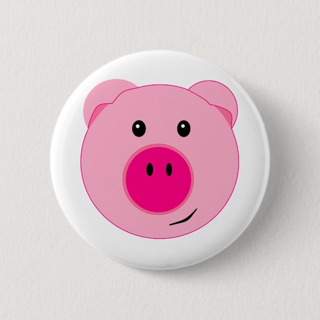 Cute Pink Pig 6 Cm Round Badge (Front)