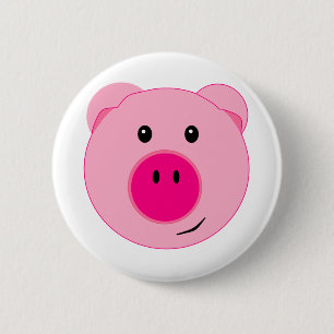 Cute Pink Pig 6 Cm Round Badge