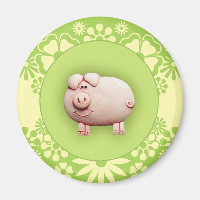 Cute Pink Pig Magnet (Front)