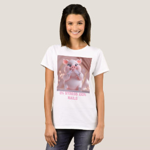 Cute Pink Pig Nail Lover Women’s T-Shirt