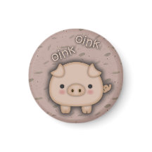Cute Pink Pig Oink Pink Background