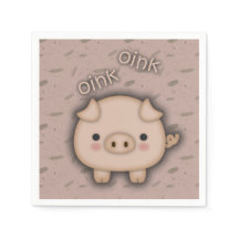 Cute Pink Pig Oink Pink Background
