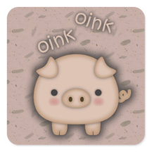 Cute Pink Pig Oink Pink Background