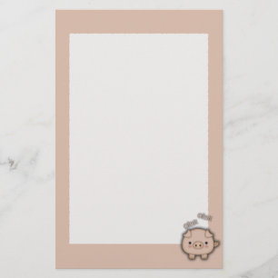 Cute Pink Pig Oink Stationery