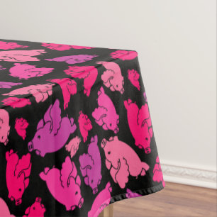 Cute Pink Pig Pattern Tablecloth