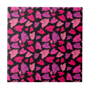 Cute Pink Pig Pattern Tile