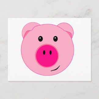 Cute Pink Pig Postcard