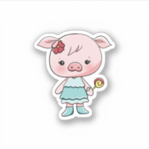 Cute Pink Pig Stickers