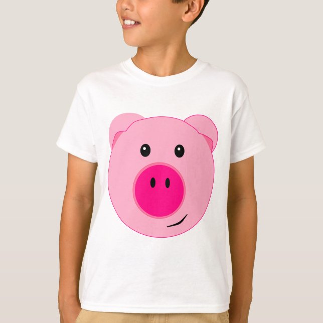 Cute Pink Pig T-Shirt (Front)