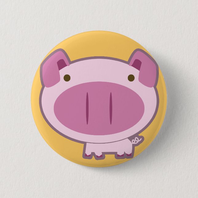 CUTE PINK PIGGY BUTTON (Front)