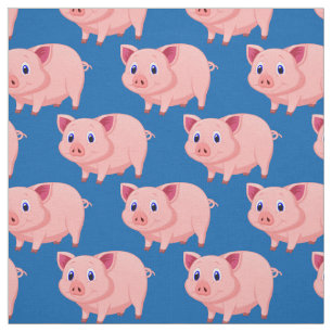Cute Pink Pigs Design Fabric