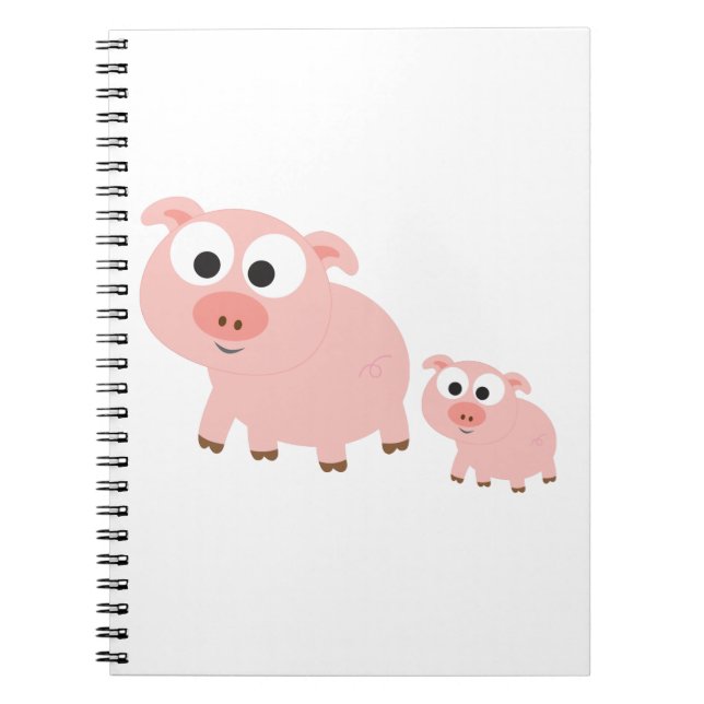 Cute Pink Pigs Spiral Notebook (Front)
