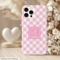 Cute Pink Plaid iPhone Case – Trendy Clear Design