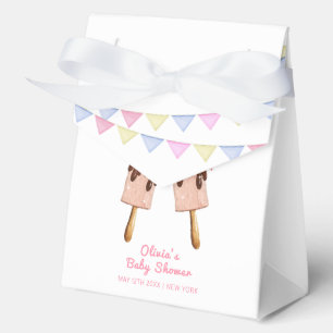 Cute Pink Popcicle Bow Ice Cream Baby Shower  Favour Box