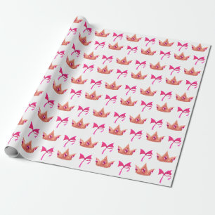Cute Pink Princess Birthday Wrapping Paper