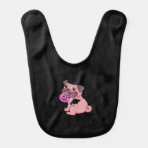 Cute Pink Pug in a Halloween Costume Holding 