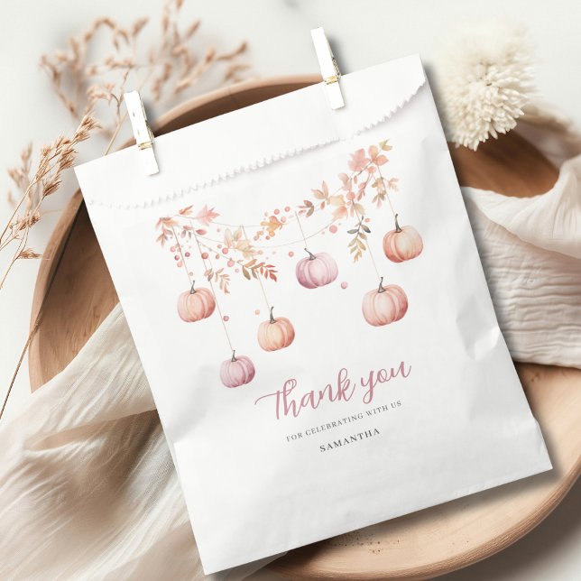 Cute Pink Pumpkin Girl Baby Shower Favour Bags (Creator Uploaded)