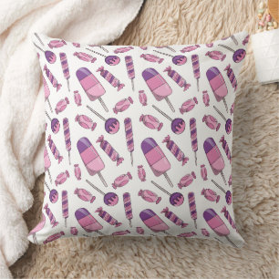 Cute Pink & Purple Candy Popsicle Sweet Treats  Cushion