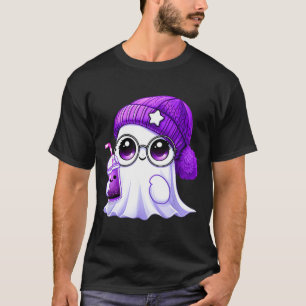 Cute pink purple ghost coffee halloween ghost men T-Shirt