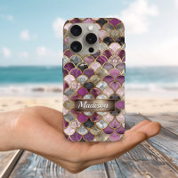 Cute pink purple gold mermaid scales  Case-Mate iP