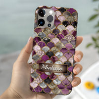 Cute pink purple gold mermaid scales