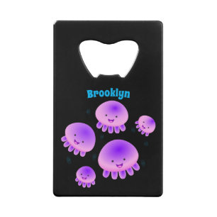 Cute pink purple jellyfish kawaii cartoon