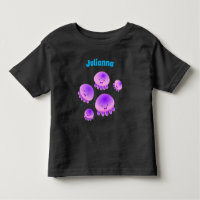 Cute pink purple jellyfish kawaii cartoon
